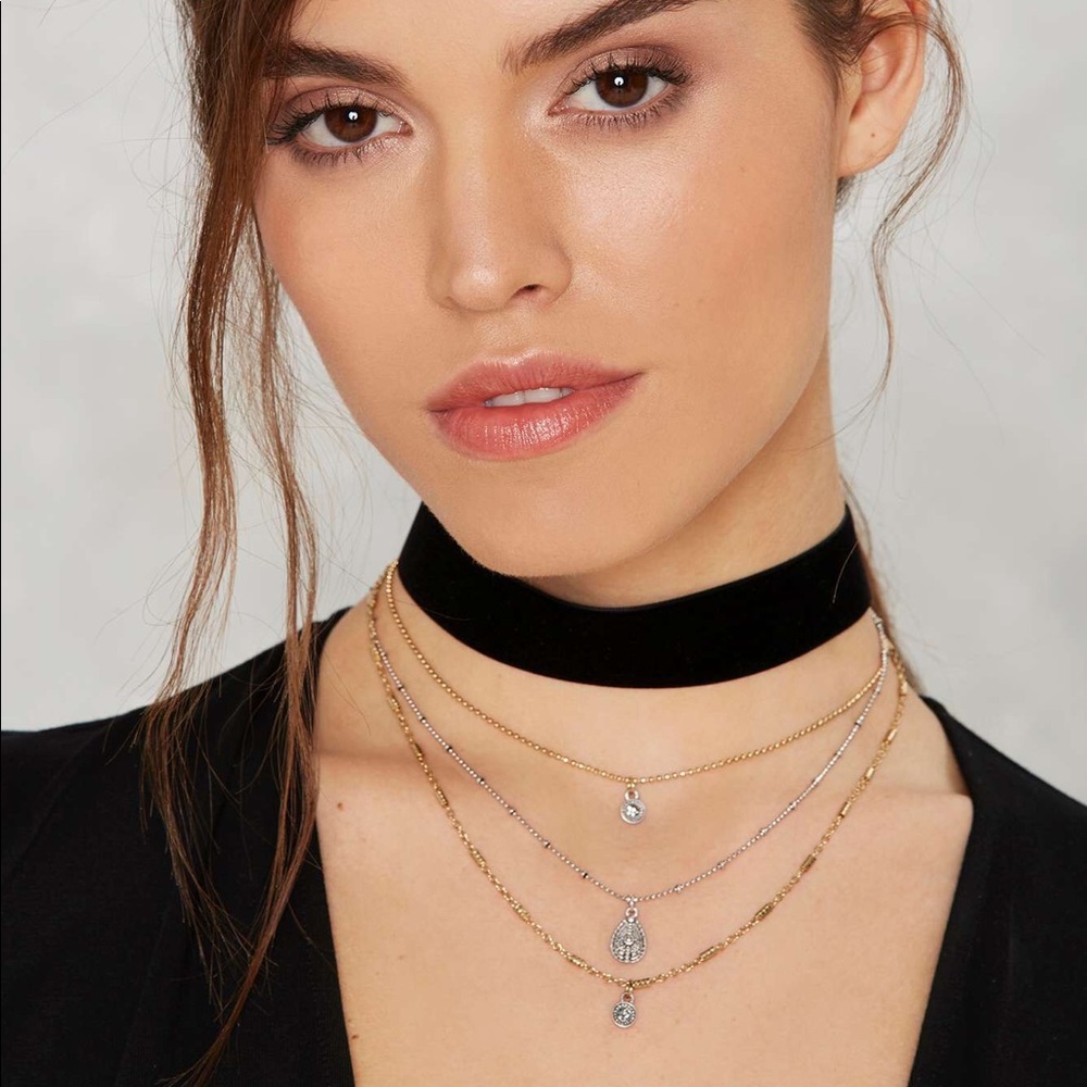 Nasty Gal Black Chain Layered Choker Necklace